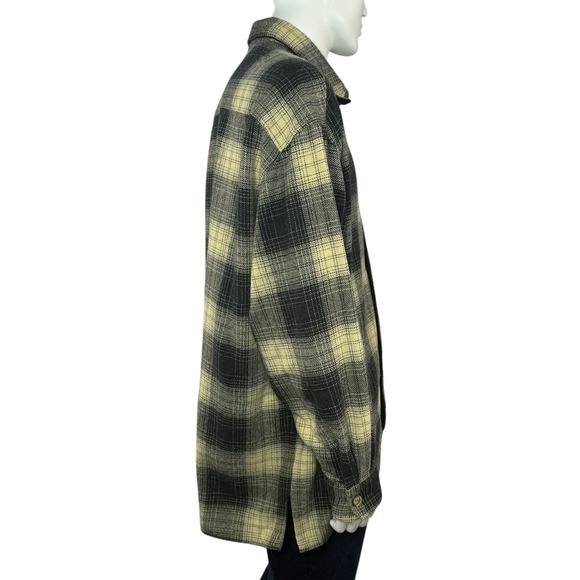 VTG Structure Plaid Wool Blend Flannel Shirt Jacket Men's XL Made In Italy - Picture 3 of 8